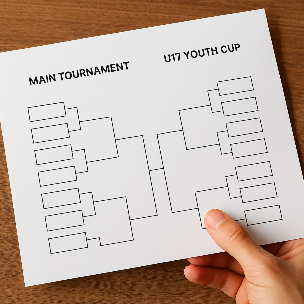 백록기 본대회와 U17 유스컵을 구분하는 표로, 유스컵 16강부터 결승까지 7월 라운드별 일정을 정리한 모습