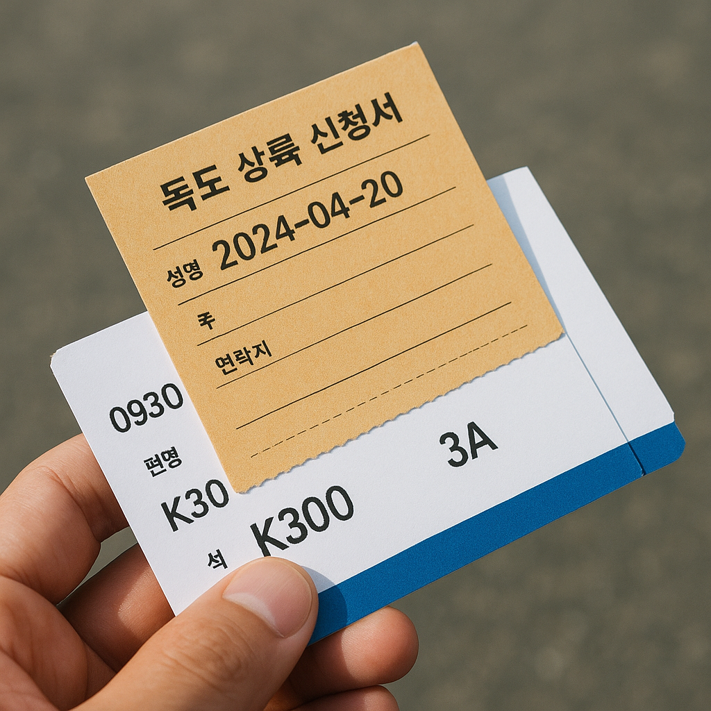 울릉도 패키지 여행 버스에 여러 여행사 손님들이 함께 타고 이동하는 모습