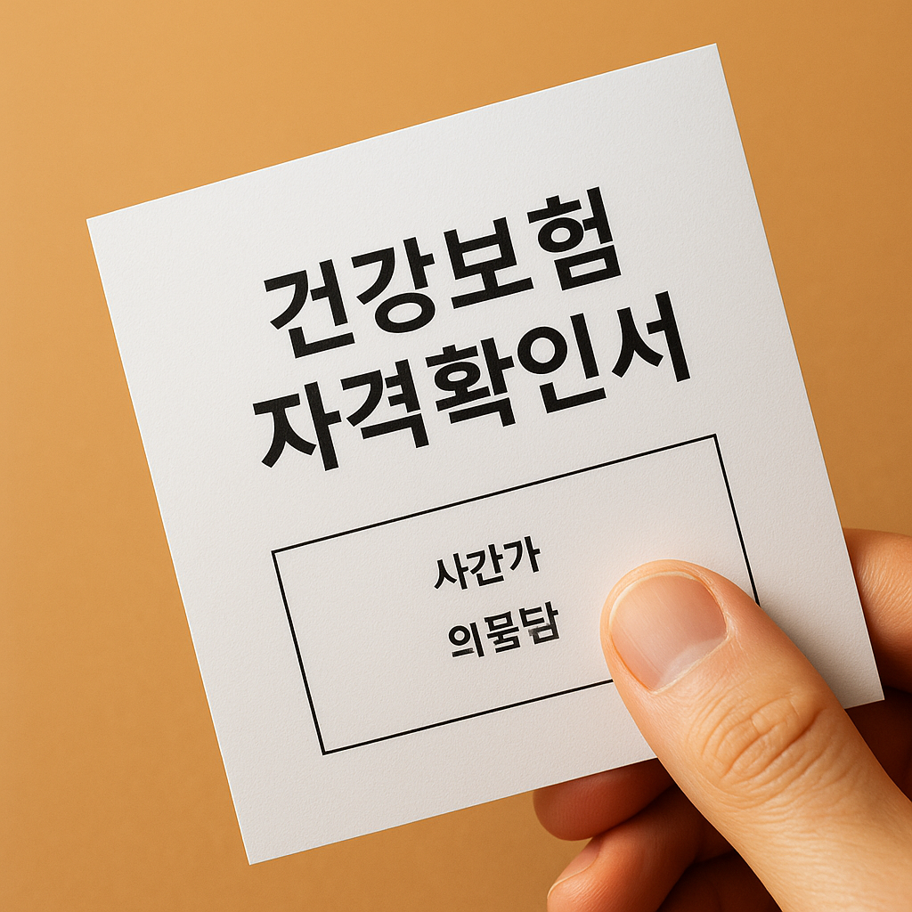 건강보험 자격 확인서 요청 방법 확인하기