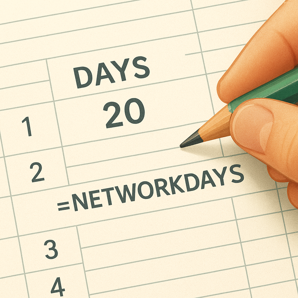 실제 근무일수 계산 방법 NETWORKDAYS 함수 활용
